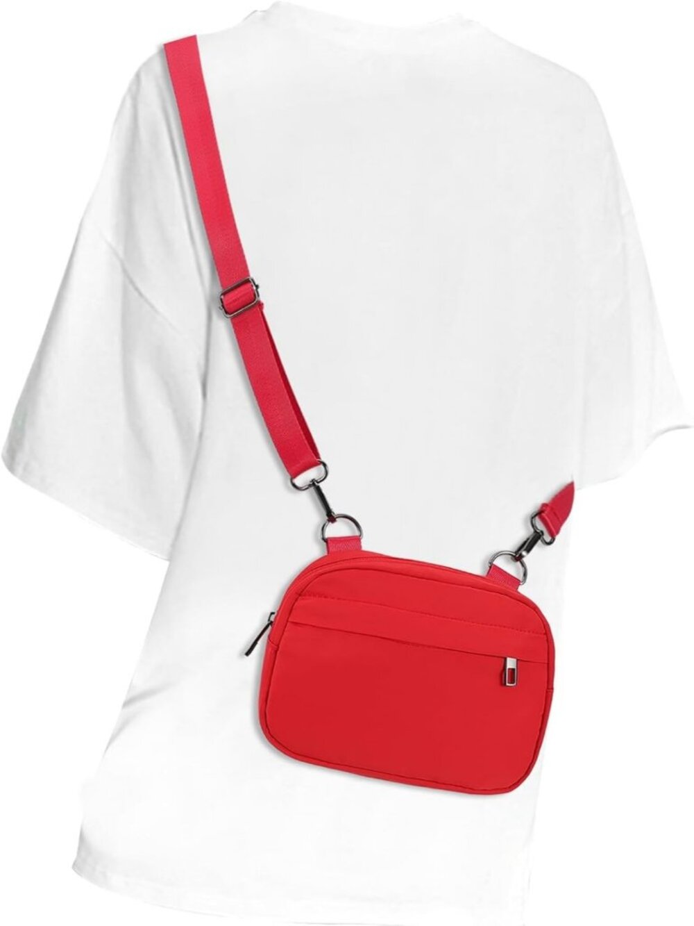 Women's Red Crossbody Belt Bag Fanny Pack Purse With Adjustable Strap For Travel